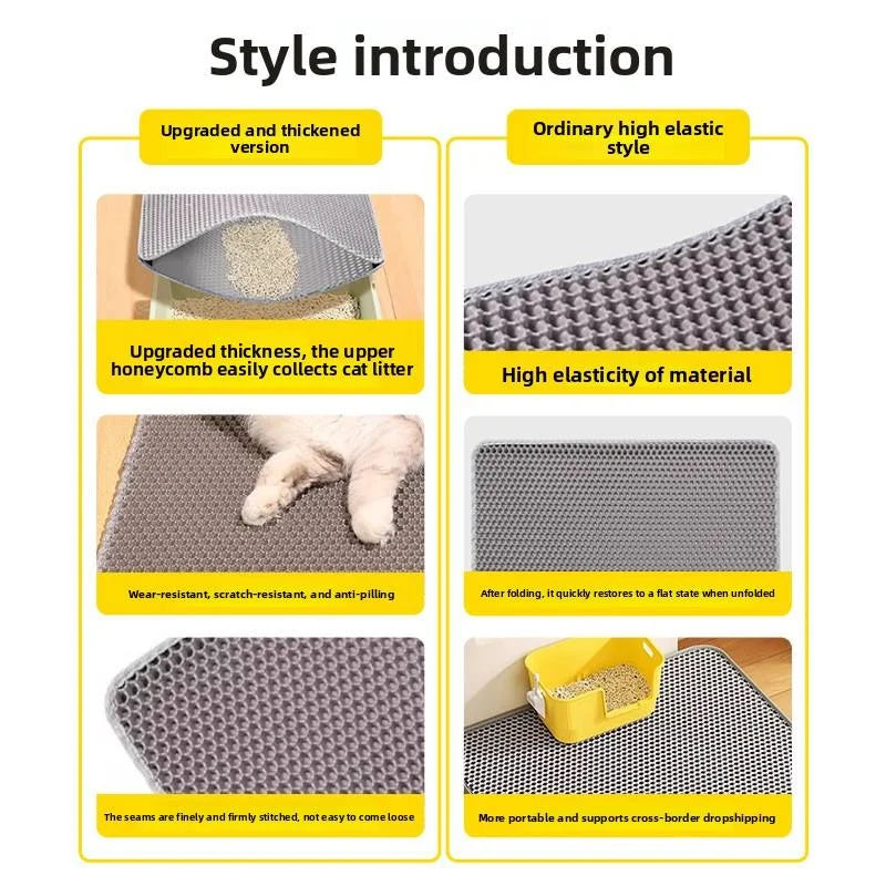 2-Layer Plastic Cat Litter Box Mat