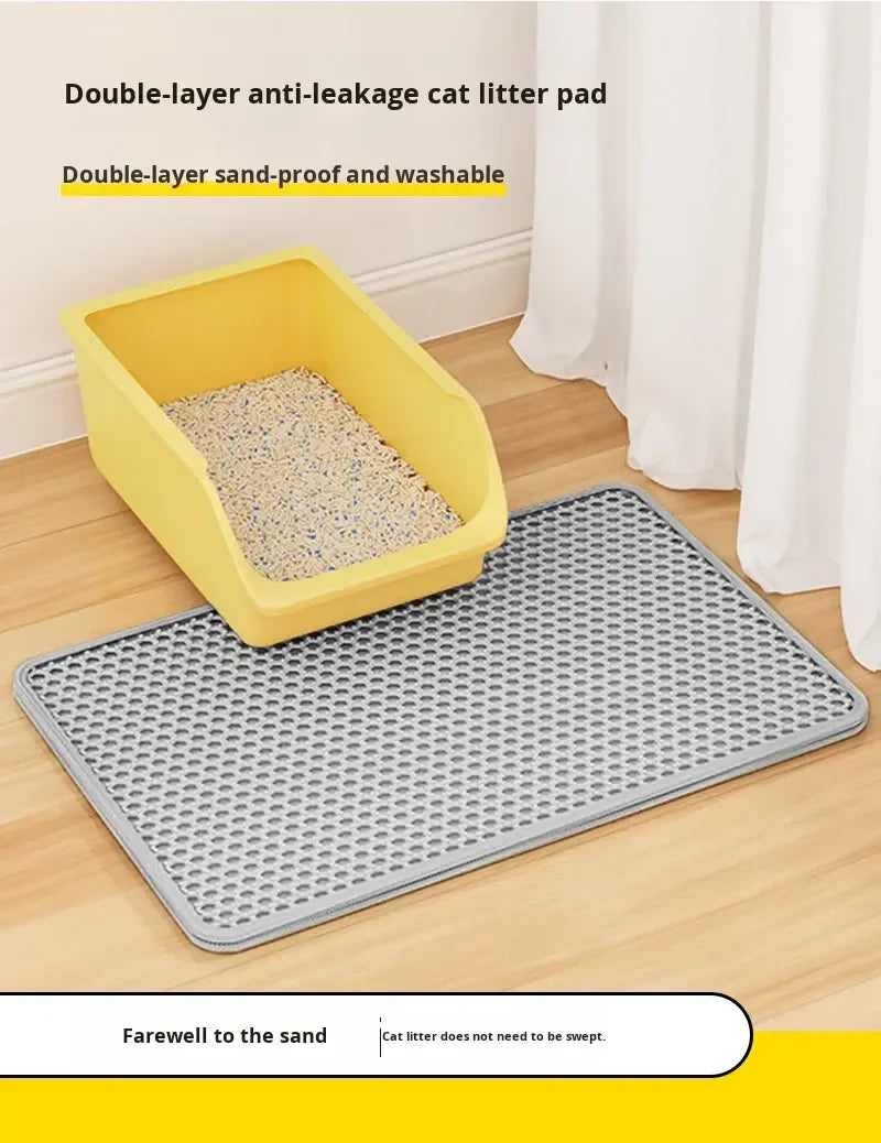 2-Layer Plastic Cat Litter Box Mat