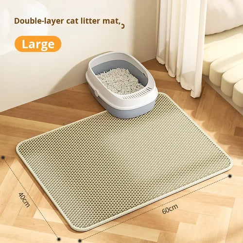 2-Layer Plastic Cat Litter Box Mat