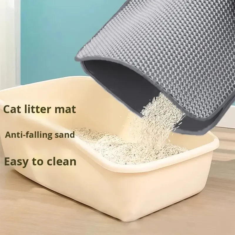 2-Layer Plastic Cat Litter Box Mat