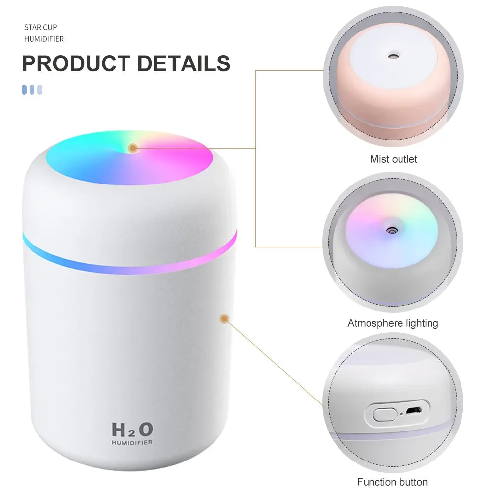 Universal Mini Stainless Steel Humidifier 300ml Spray Mist