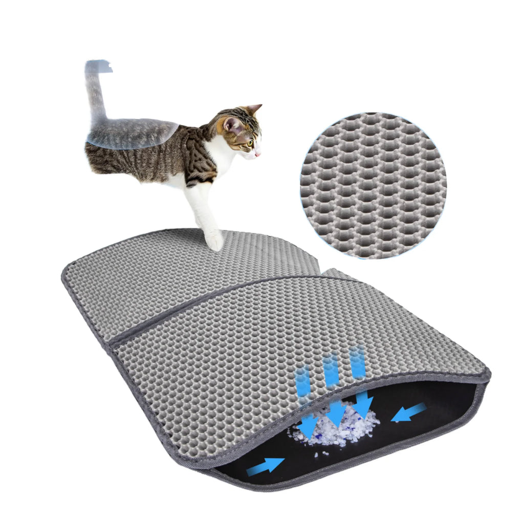2-Layer Plastic Cat Litter Box Mat